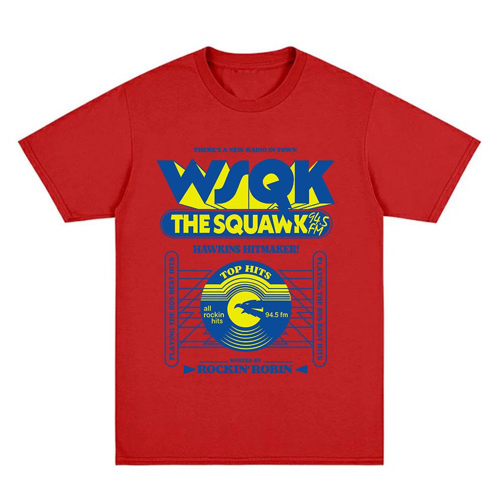 WSQK The Squawk 94.5 FM T-Shirts Beam Me Up T-Shirts Place Sucks Grafikdruck T-Shirt Baumwolle Kurzarm T-Shirts Streetwear S