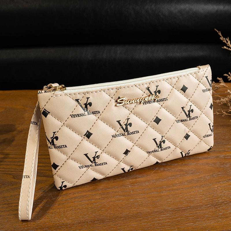 Damentasche Handytasche Mode Alles Bedruckte Münzbörse Advanced Sense Clutch Bag weiß