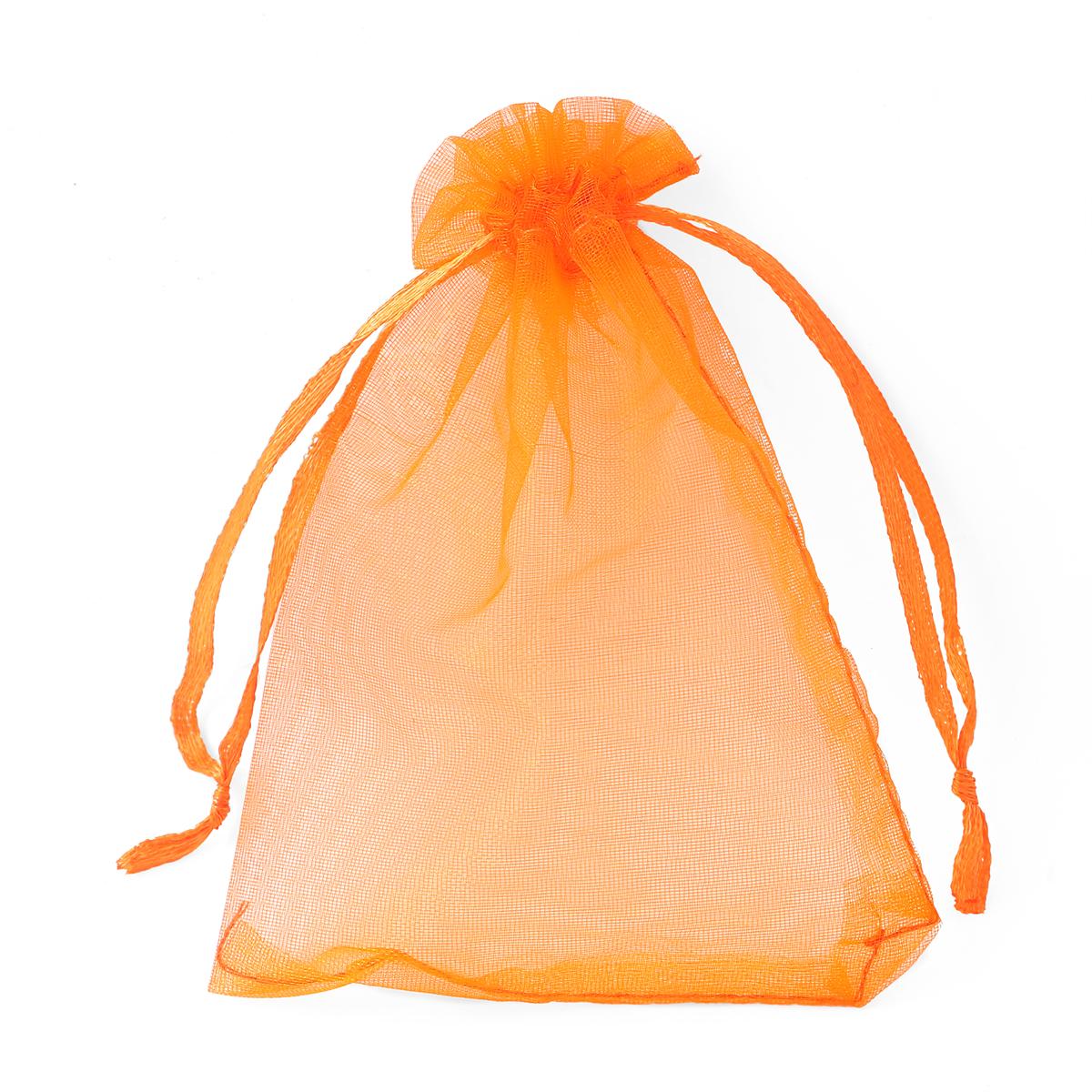 50 teile/beutel Einstellbare Kordelzug Organza Taschen Schmuck Verpackung Taschen Candy Hochzeit Taschen Geschenke Beutel 10x15cm orange