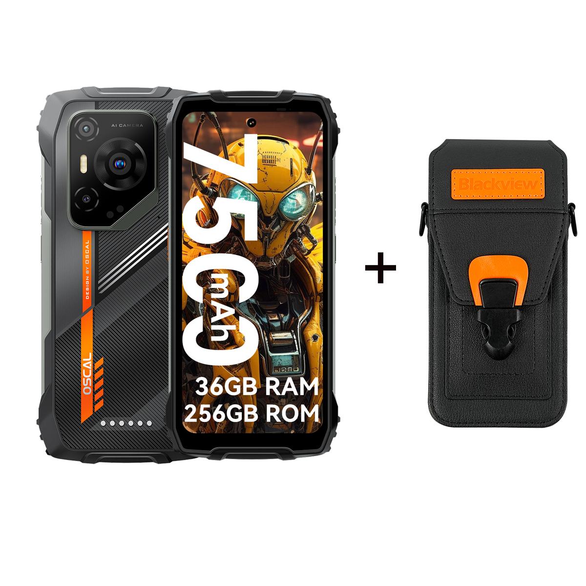 Blackview OSCAL PILOT 3 AI Android 15 5G Robustes Smartphone 6,78 Zoll 2.4K 120Hz 12GB 256GB Mobiltelefon 7500mAh with a phone case schwarz