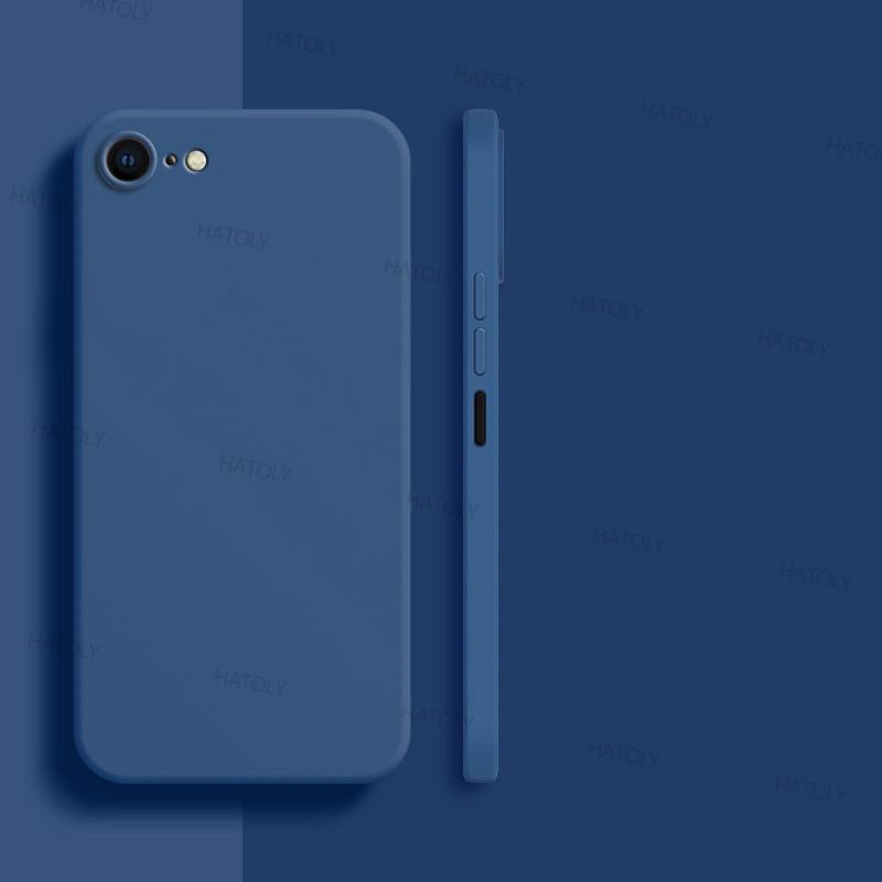 Für iPhone SE 2020 Hülle iPhone 7 8 SE 2020 2022 Hülle Original Stoßfeste Flüssigsilikon-Telefonrückseite für iPhone SE 2020 For iPhone SE (2020) blau