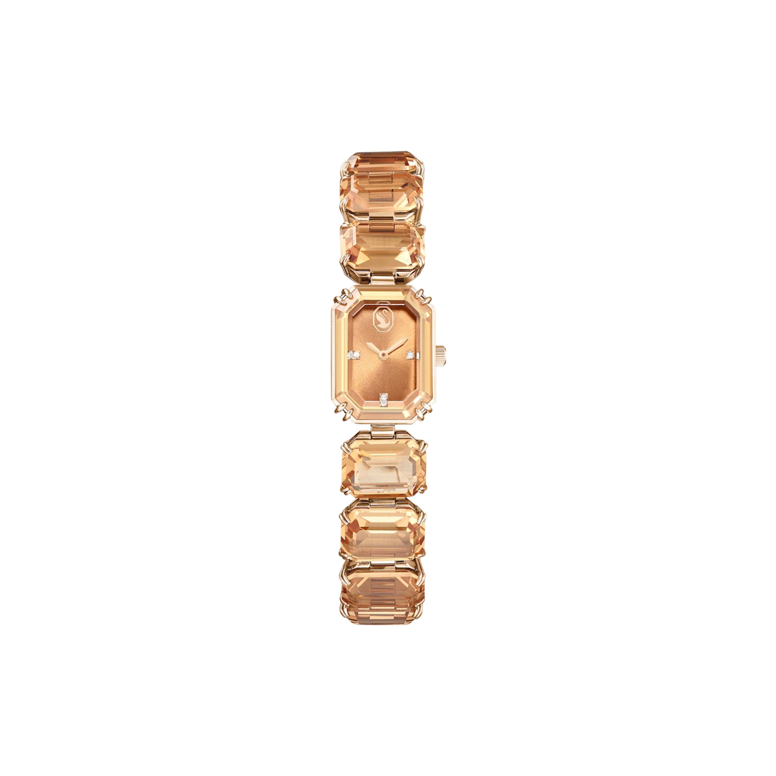 Swarovski Uptown Uhr Quarzwerk Metallarmband Braunes Zifferblatt 50m Wasserdicht Damenuhren 5630831 Champagne Golden Dial beige