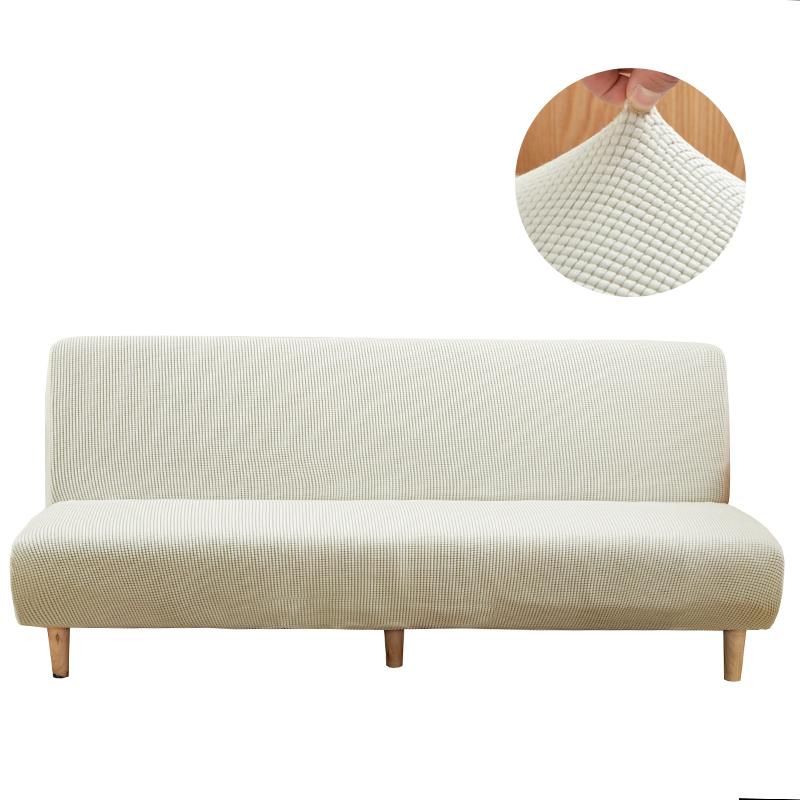 Mkzoom Dicht Gewebter Jacquard Verdickter Schlafsofa Dehnbarer Bezug Dehnbarer Armloser Sofa Dehnbarer Bezug Dehnbare Schlafsofa Bezüge Funda Stretchy Para Sofa S(120-150CM)