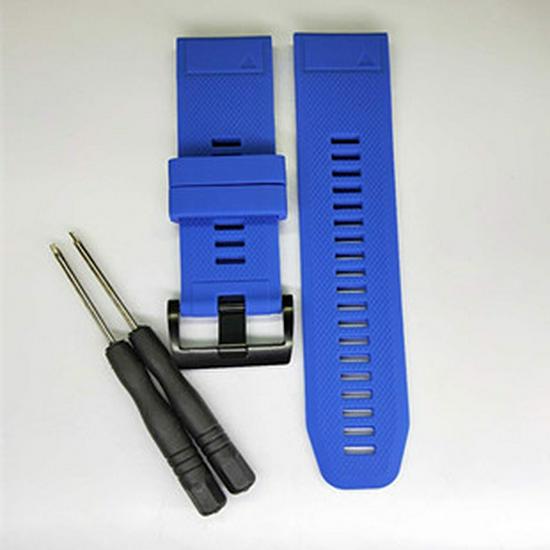 Garmin fenix Schnellverschluss Silikon Uhrenarmband für fenix 5/5S/5X, 6X, 7X, 3/3HR 26mm Regular Buckle dunkelblaue