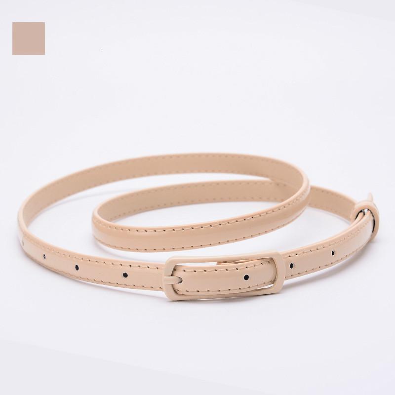 1 stücke Damen Feinen Gürtel Japanische Wort Schnalle PU Gürtel Damen Mode Gürtel Dünne Taille Rock khaki