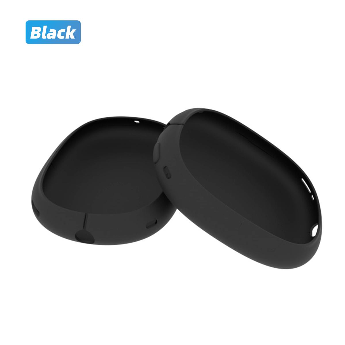 Fonken Silikon-Kopfband-Abdeckung, Kopfhörer-Schutzhülle für AirPods Max-Kopfhörer, neues waschbares Kopfhörer-Zubehör 1 Pair Silicone Case schwarz