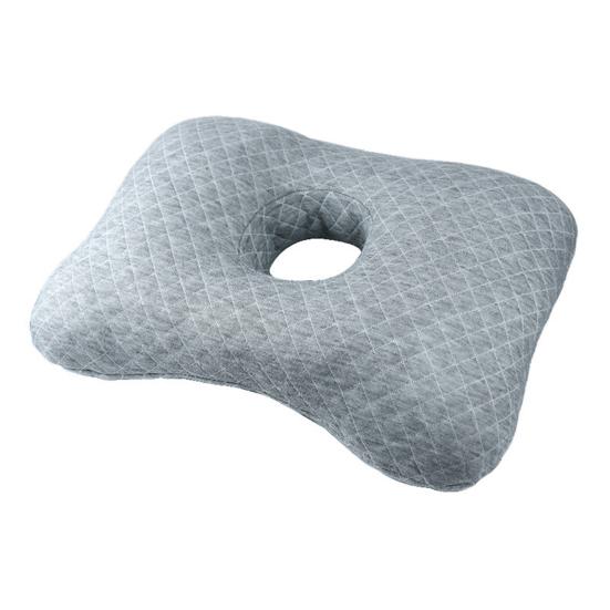 Seitenschläferkissen mit Ohrloch Ergonomisches Ohrpiercing-freundliches Kissen Maschinenwaschbares Kissen zur Linderung von Ohrenschmerzen A grau