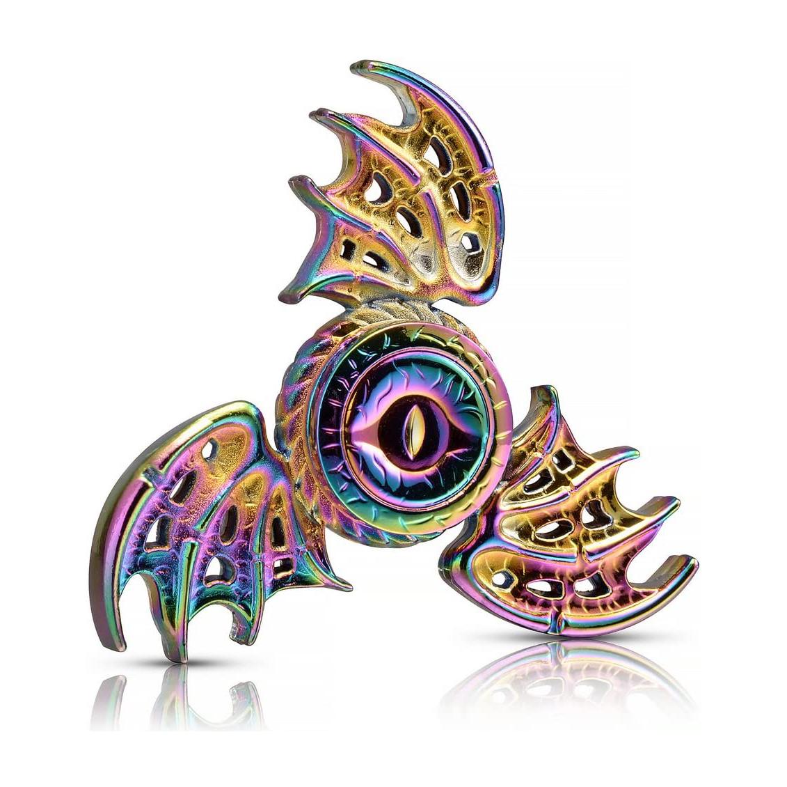Dragon Wings Eyes Fidget Spinner-Spielzeug aus Metall, Tri-Hand-Spinner, geräuscharmes High-Speed-Focus-Spielzeug mit selbstschmierendem Stahllager, Phoenix 8.4x8.4x2.8cm