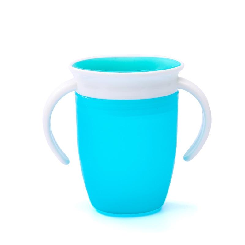 1PC 360 Baby Tassen Können Gedreht Werden Magie Tasse Baby Lernen Trinkbecher Dicht Kind Wasser Tasse Flasche 240ML Copos blau