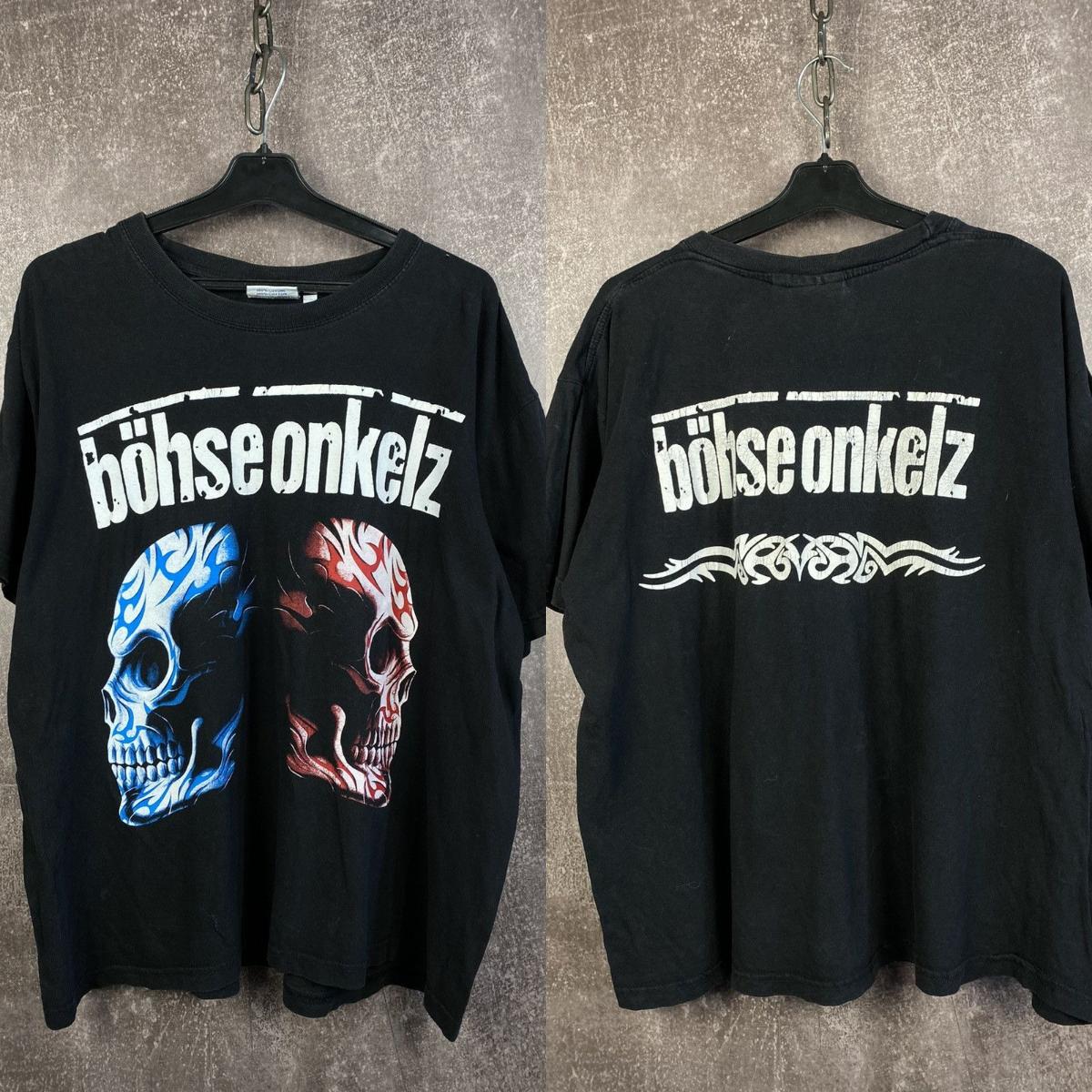 Band-T-Shirts × Vintage Böhse Onkelz Vintage 90er Rockband-T-Shirt Tour-T-Shirt Größe Onkelz Global Tour T-Shirt Street Hip Hop Oversized Y2k Freizeitkleidung XXXL blau