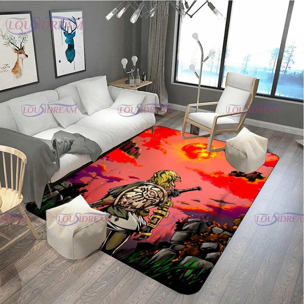 Cartoon Z-Zeldas Teppich Anime Teppich Kinder Teppiche Wohnzimmer Teetisch Matten Schlafzimmer Teppich Waschbare Fußmatten Bereich Matte Geschenk Decke 40cm x 60cm red