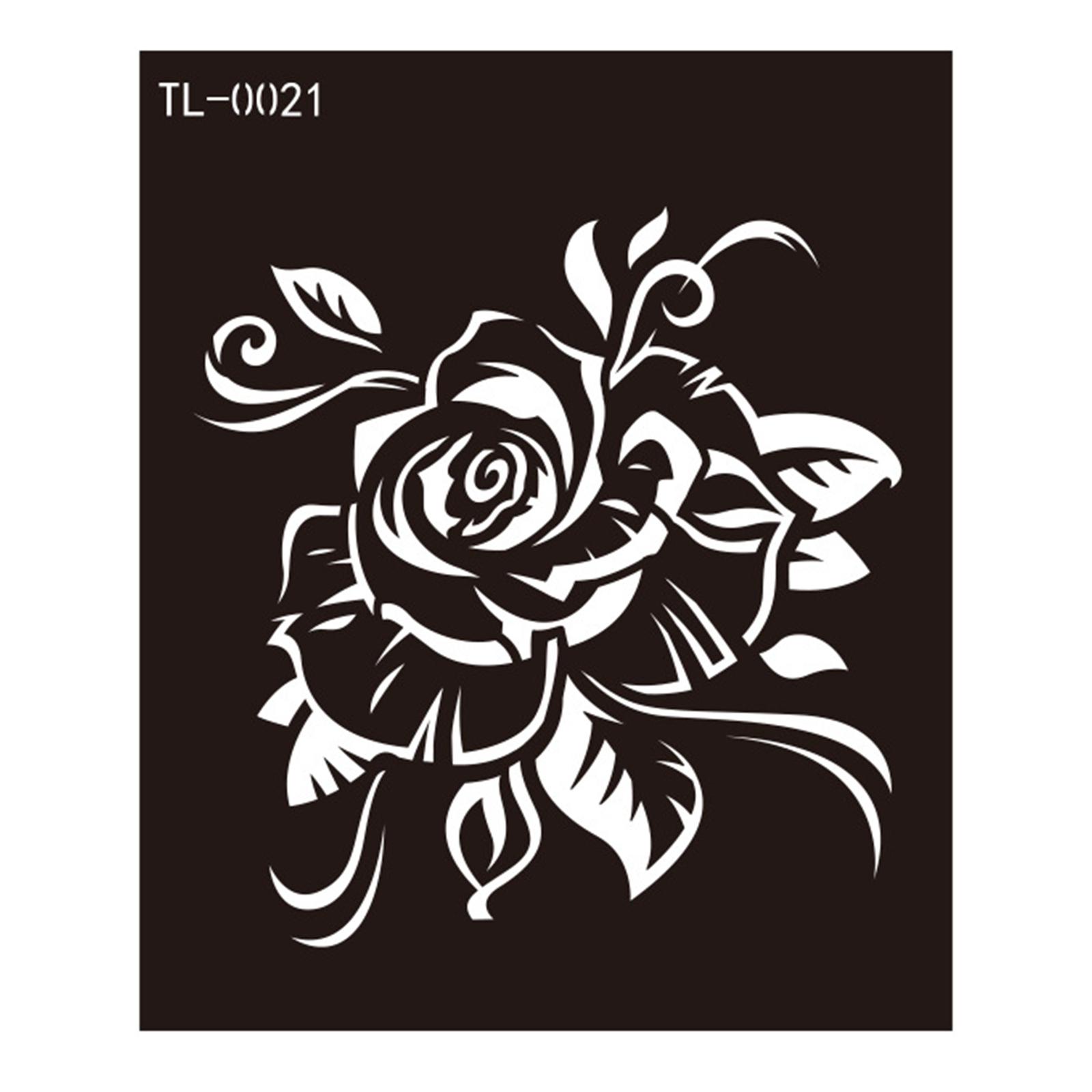 Henna-Tattoo-Schablonen, Körperkunst, Gesichtsbemalung, Schablonen, Henna-Tattoo-Designs, Vorlagen, temporäre Tattoo-Aufkleber, wiederverwendbar 21