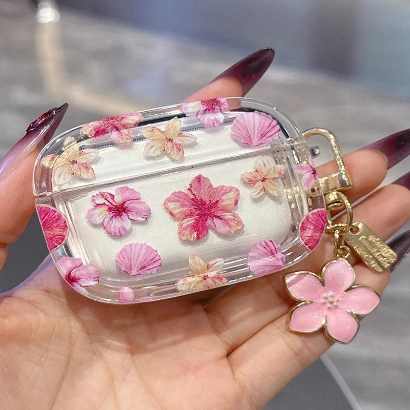 Kirschblüten Transparente Schutzhülle für Apple AirPods 4 AirPods Pro 2 rose rot