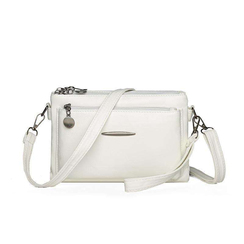 Damentasche Mehrschichtige Handytasche Weiche Leder Schulter Umhängetasche Muttertasche weiß