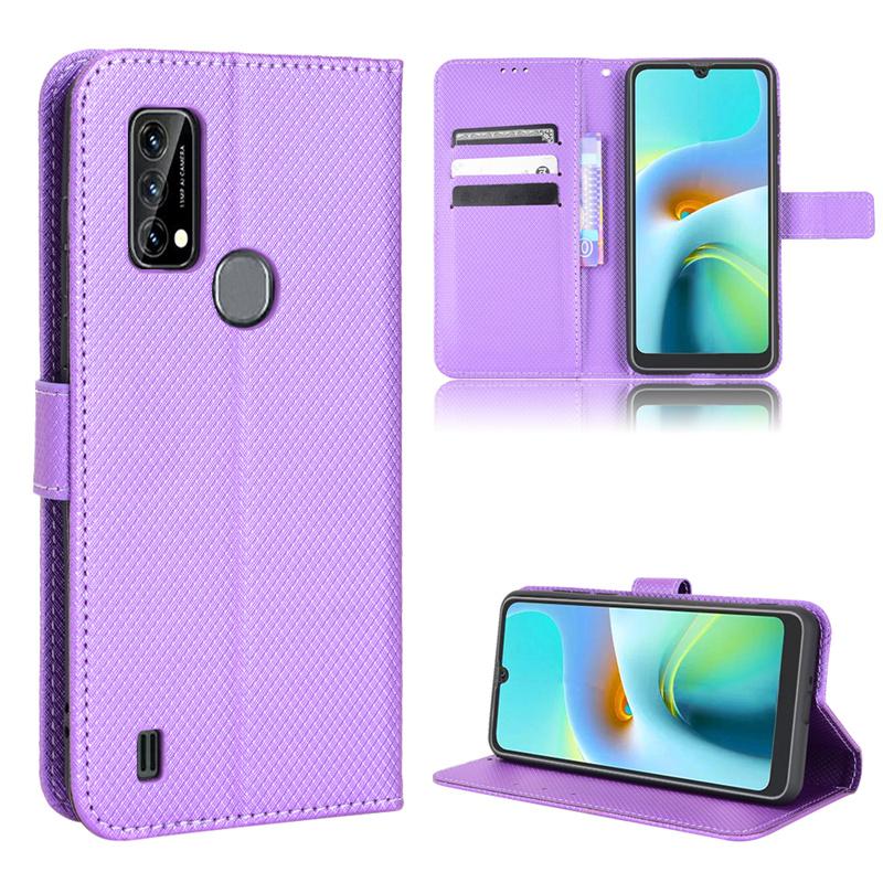 Magnetische Flip Diamond Grain Leder Handyhülle für Blackview A70 2021 A90 A100 A95 A50 A55 Pro OSCAL C20 Wallet Card Slot Soft Silikon Handyhülle For Blackview OSCAL C20 violett