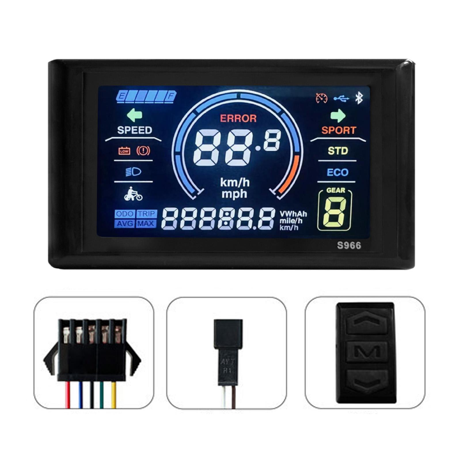 24 72V Ebike LCD Display 5Pins LCD S966 Smart Farbbildschirm Wasserdicht Mountainbike Bedienfeld Verwendet Für Nein. 2 schwarz