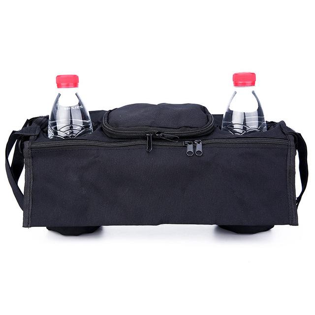 Kinderwagen-Zubehör-Organizer, Kinderwagen-Wagen, Flaschenbecherhalter, Hängetasche für Kinderwagen, Buggy, Kinderwagen, Rollstuhl-Tasche schwarz