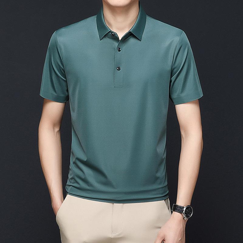 Sommer Herren T-Shirts, Boutique Mode Kurzarm T-Shirts, Mittelalte und Ältere Business Casual Poloshirts XXXXL