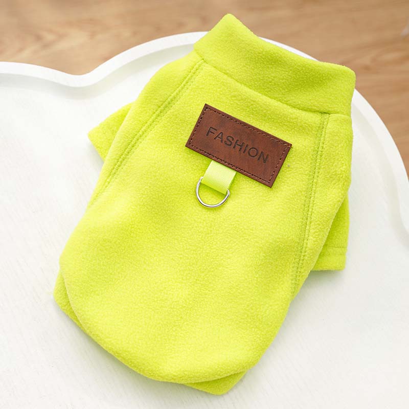Warmer Hundemantel für den Winter, weicher, dicker Hundepullover für kleine und mittelgroße Hunde, Katzen, Welpenweste, Französische Bulldogge, Chihuahua, Yorkies, Kostüme L gelb-grün