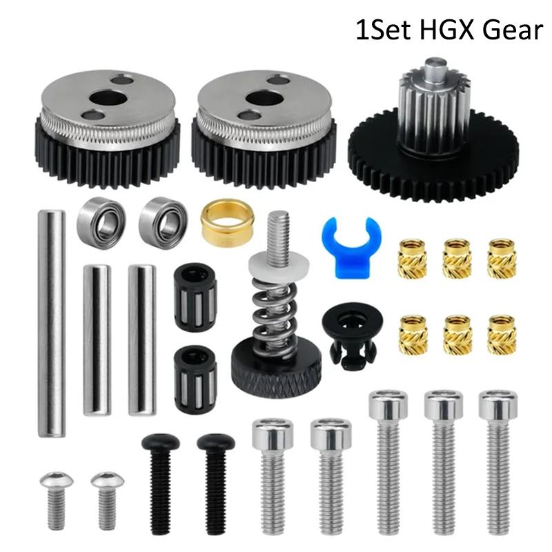 HGX LITE Extruder Dual-Gear-Extruder Untersetzungsgetriebe aus Hartstahl Hochgeschwindigkeitsmotor 3D-Druckerteile für CR10 CR 10S Ender3 V2 VORON 1 Set HGX Gear gray