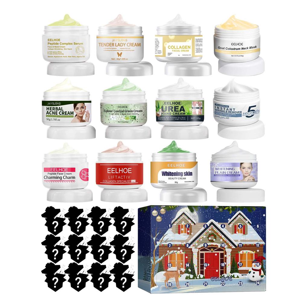 Tragbare Beauty-Geschenkbox Leichter Weihnachts-Adventskalender Reizende Beauty-Blindbox Verschleißfeste Gesichtscreme für Themenparty