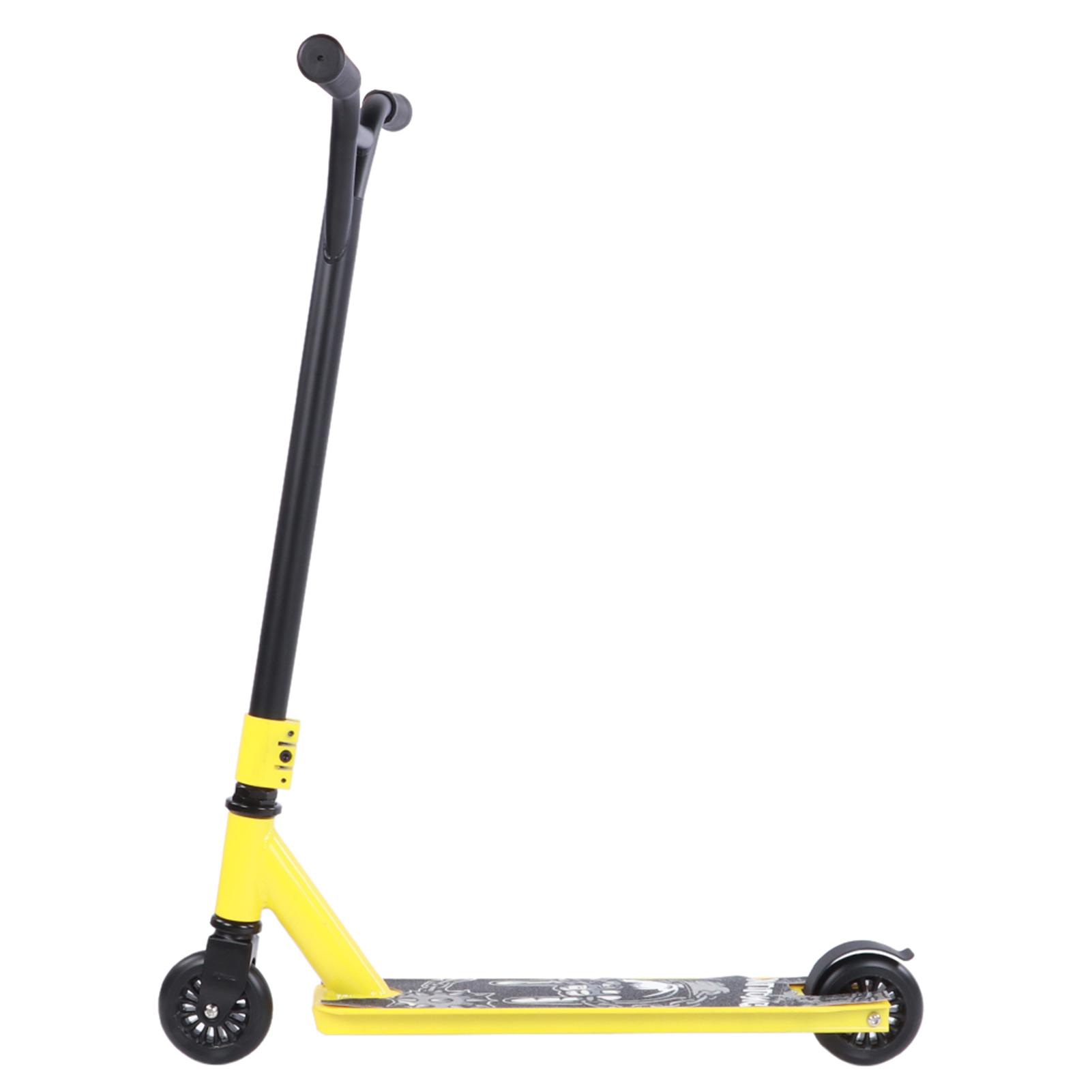 Gelb Portable Professional Scooter Adult Stunt 2 PU-Räder Schiebepedal Ausrüstung