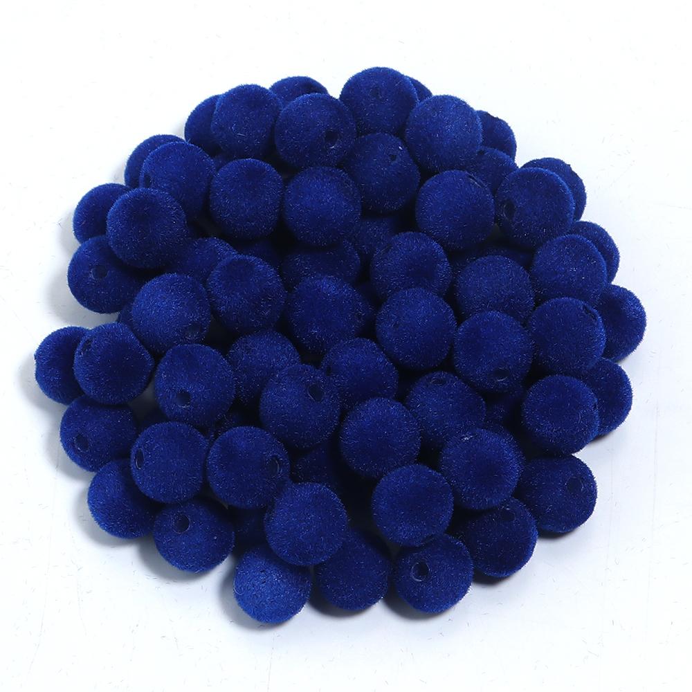 100 Stück/Los Tief Farbe Samt Oberfläche Harz Perlen Rund Lose Abstandshalter Perlen Für Schmuckherstellung DIY Armband Halskette Zubehör dunkelblaue