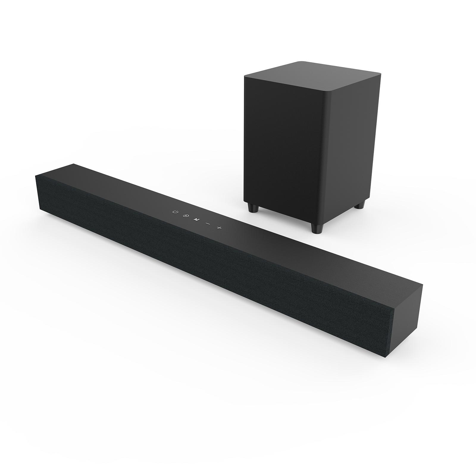 2.1 Soundbars für Fernseher mit Subwoofer Deep Bass Soundbar Heimkino PC Gaming BT Lautsprecher mit UK Plug schwarz