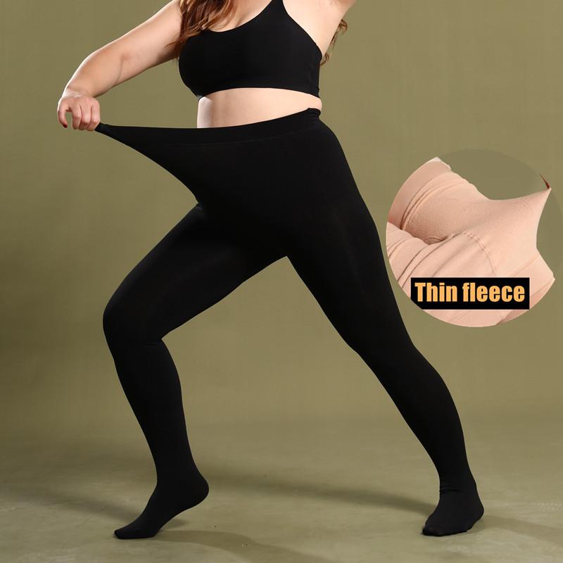 120 kg Übergröße Damen Strumpfhose Dick Warm Winter Strumpfhose Hoher Bund Weiblich Dehnbar Schlank Skinny Fleece Strumpfhose 400 g 3XL black