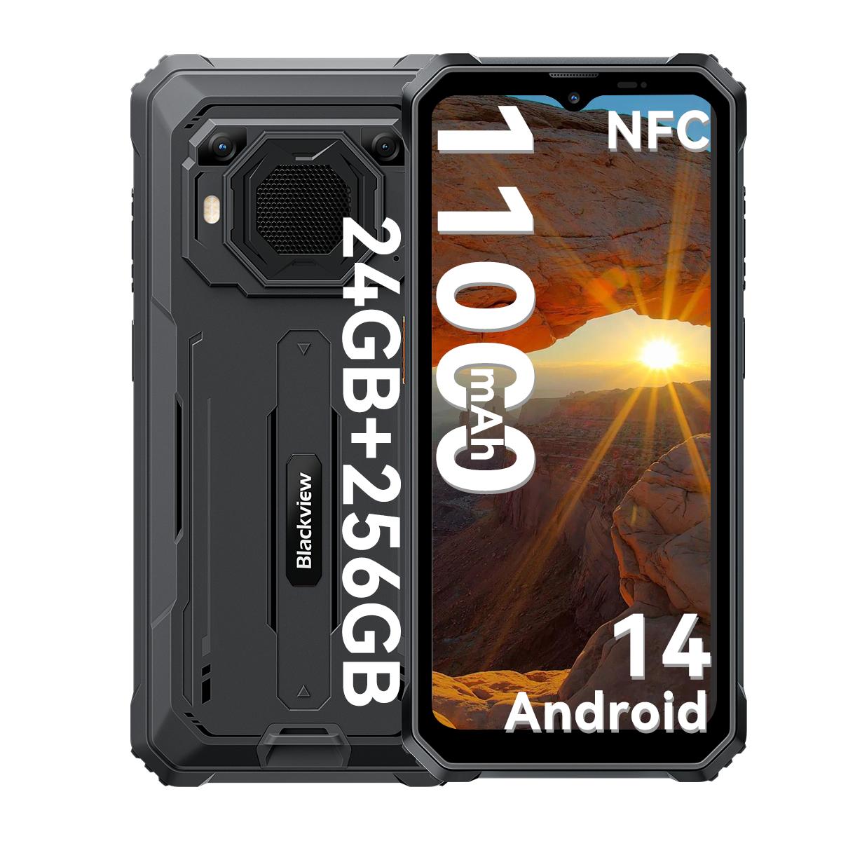 Blackview BV6200 Plus Smartphone 24 GB RAM 256 GB ROM Android 14 Robustes Telefon only cell phone schwarz