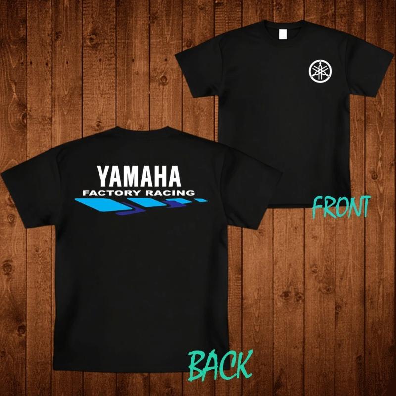 NEUES SHIRT YAMAHA FACTORY RACING SERIES LOGO T-SHIRT AMERICAN USA Herrenmode Street Hip-Hop Rock Kurzärmelig XL