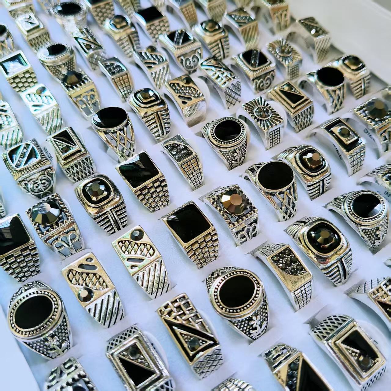 10 Stücke übergroßen herren gold ring Legierung ring Kristall tropf ring