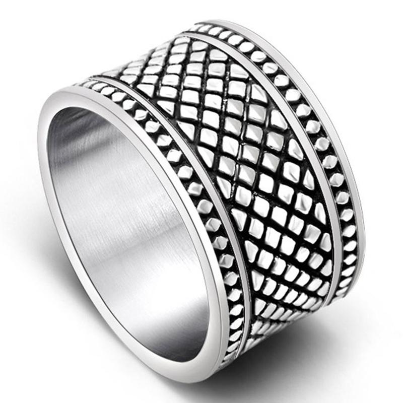12MM breiter Ring für Männer aus massivem Edelstahl Jungen Herrenringe Mann Große Größe 12 13 Mode Neue männliche Biker Schmuck Geschenke 10 silber