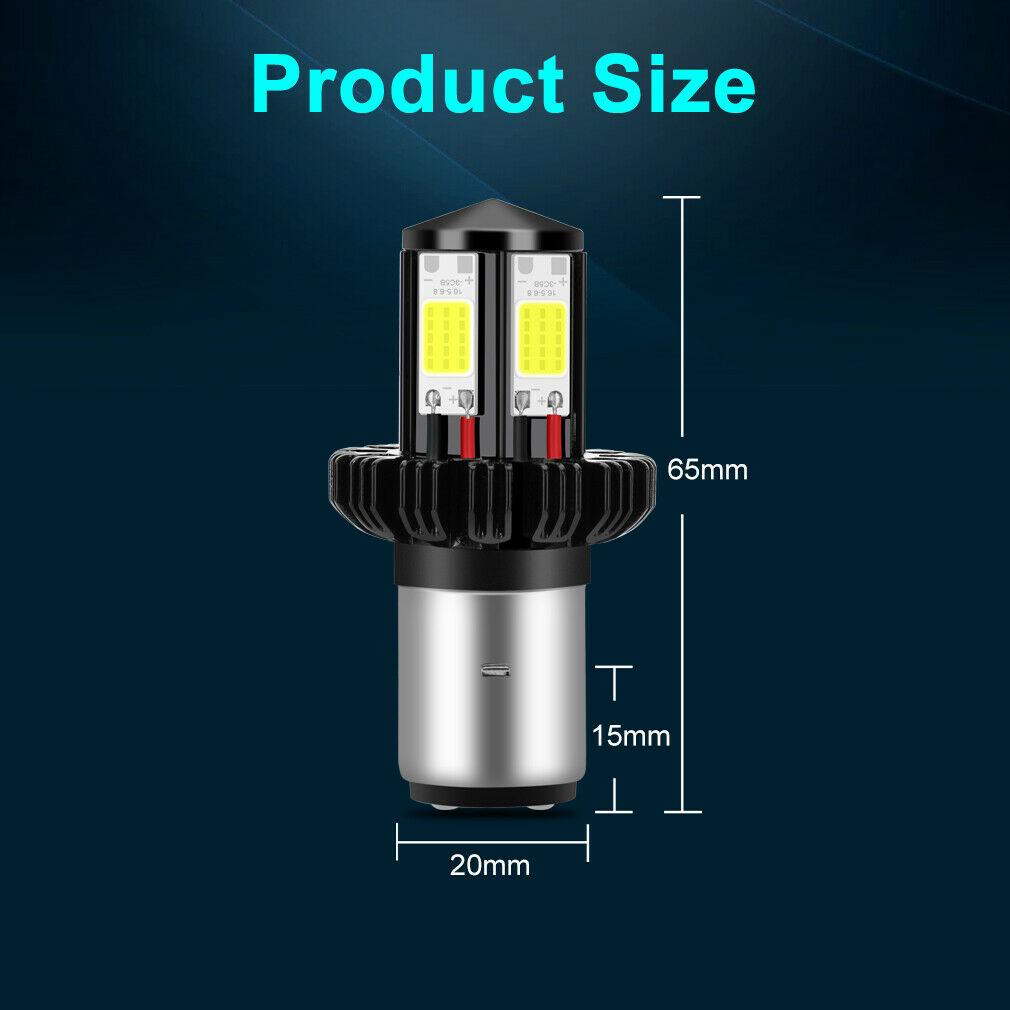 Motorrad-Scheinwerferlampen, H6, BA20D, H4, LED, Hi-Lo-Beam, Moto-LED-Scheinwerfer, Motorrad-LED-Lampen, Umrüstsatz, 1200 lm, 6000 K BA20D H6