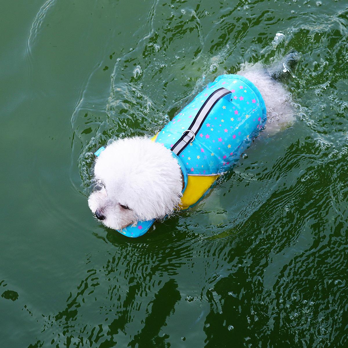 Hunde Schwimmweste Mit Abnehmbarem Frontschwimmer Verstellbar Hohe Schwimmfähigkeit Rettungsweste Badeanzüge Für Kleine Mittlere Große Hunde Schwimmen (blue,S for 2.5-5kg) blau