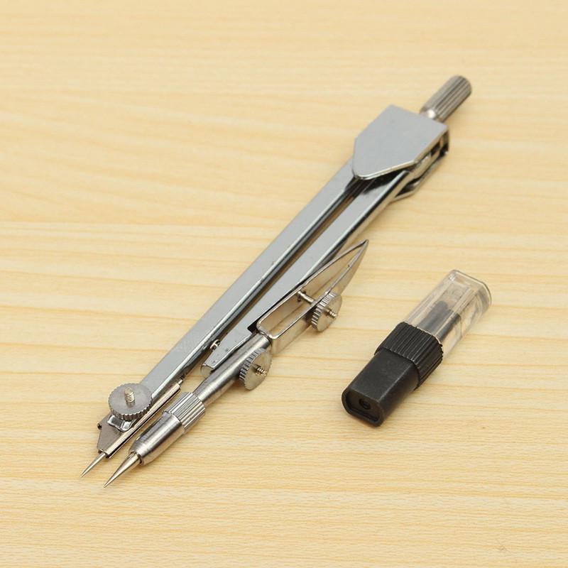 1 Stück Metall-Ausarbeitungswerkzeuge zum Zeichnen, Mathematik, Schule, Zirkel-Set mit Bleistift-Nachfüllung, Schreibwaren