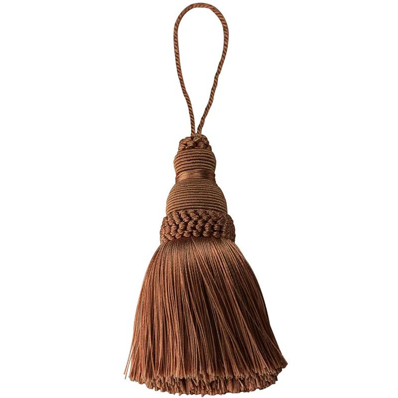 BELAVENIR Bunte Quaste, Schlüsselquaste, Hängeseil, Seidenquaste, Fransen, Quastenbesatz, Bekleidungsdekoration, DIY-Zubehör für Vorhang und Heimdekoration 1PC kaffeebraun