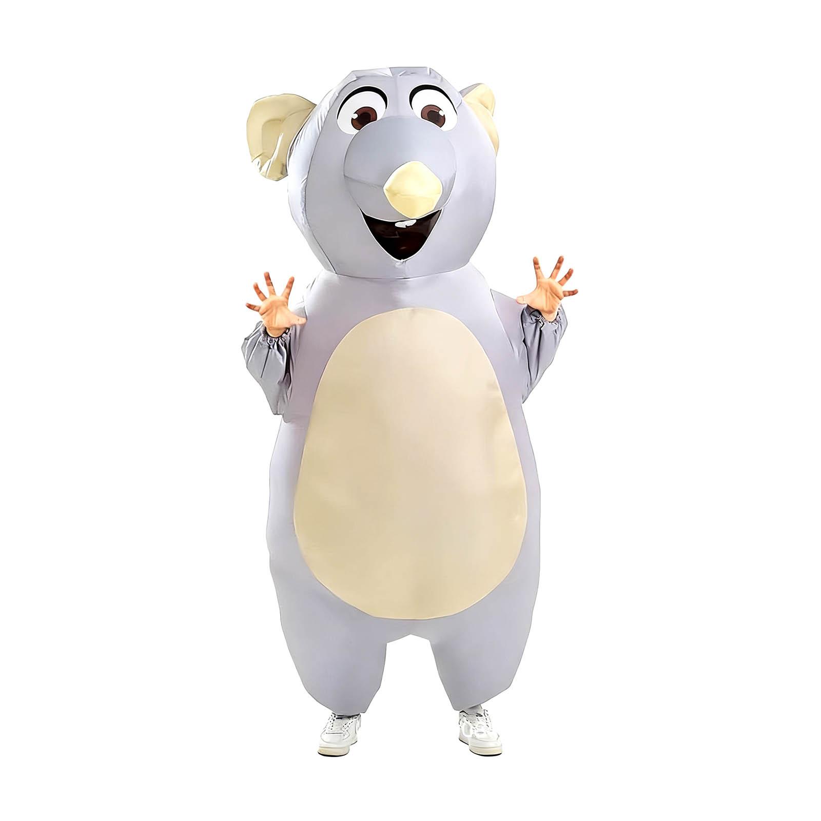 Aufblasbares Maus Kostüm für Erwachsene, Lustige aufblasbare Kostüme Halloween Kostüm Cosplay Maus Aufblasbare Kostüme graue