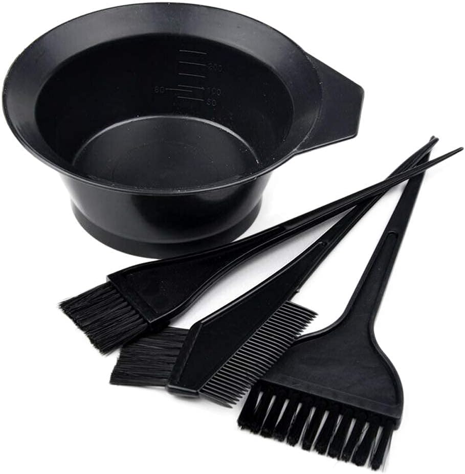 4-teiliges Haarfärbe-Set, Haarfärbepinsel, Werkzeuge für Haarfärbe-Set – Professionelles Färbe-Werkzeugset – Perfekt für DIY und Salonanwendung schwarz