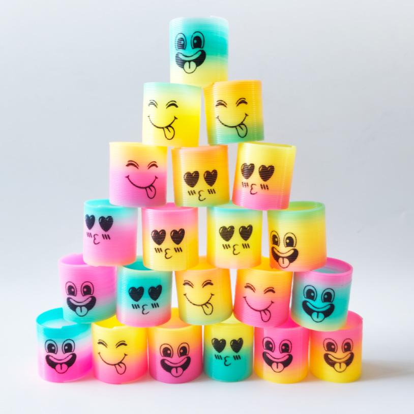 Syncfun 5 Stück/10 Stück/20 Stück Spring Rainbow Party, Mini Plastik-Spiralfeder-Spielzeug, Fidget-Druck-Spirale Mini-Feder Bulk-Spielzeug, Partygeschenke 5pcs (random Style)