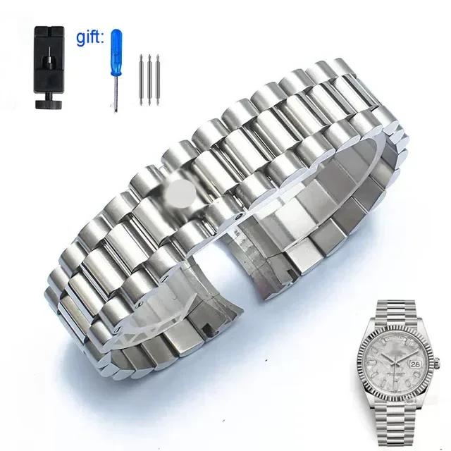 Armbänder für Rolex DATEJUST DAY-DATE OYSTERPERTUAL DATE Edelstahl-Uhrenzubehör Armband 17mm 20mm 21mm Uhrarmband 21mm gray
