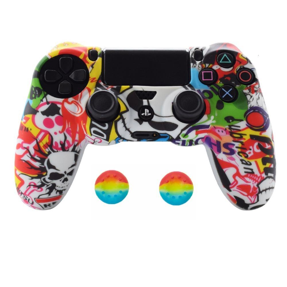 VAORLO Silikon Schutzhülle für SONY Playstation 4 PS4 Controller Gummi Schutzhülle für PS 4 Joystick Gamepad Cap Hüllen