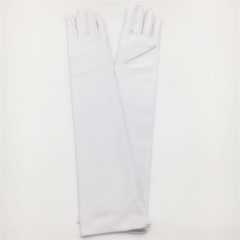 Sommer Frauen Spitze Fäustlinge UV-beständig Handschuhe Satin Stretch Handschuhe Fahren Handschuhe für Dame Mädchen Zubehör weiß