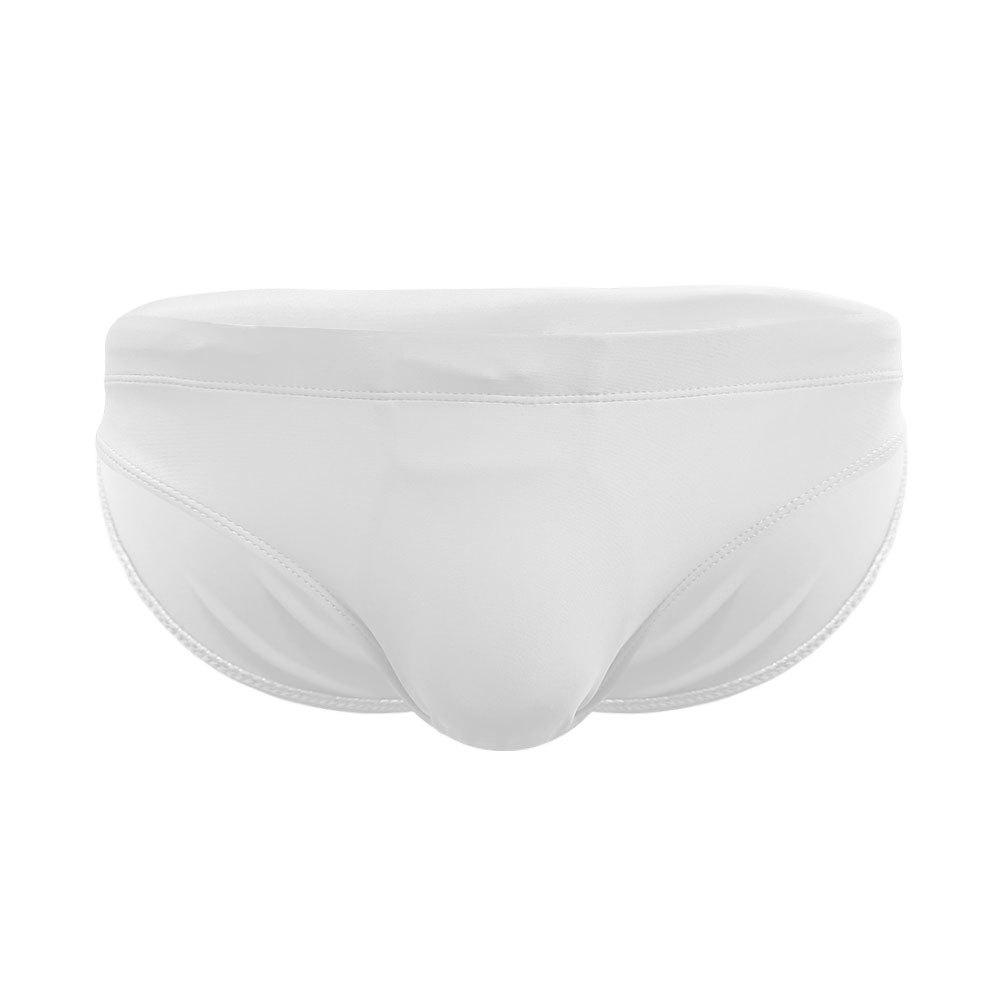 Einfarbige Badehose für Herren, eng anliegende Dreieck-Badehose, einfache, sexy Badehose, Dreieck-Slip für den Strand L weiß