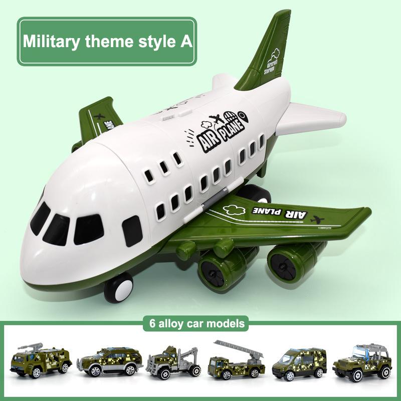 Großes Passagierflugzeugmodell Kinderspielzeug-Flugzeugset mit 5 Stück Thema Legierung Auto Modell DIY Kinderspielzeug Weihnachtsgeschenk grün