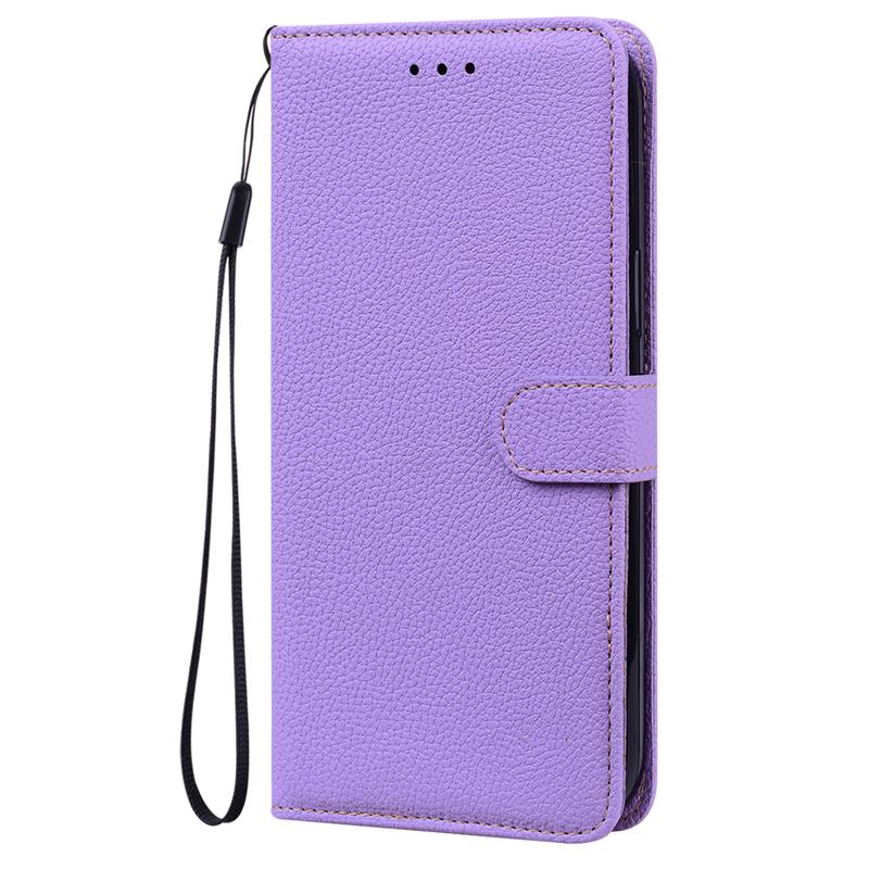 Leder Wallet Flip Case Für Samsung Galaxy A91 A81 A71 A51 A41 A31 A21S A11 A01 Core Weiche Rückseite Mit Kartenhalter Galaxy A01 Core licht lila