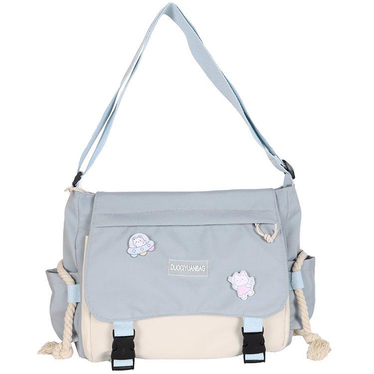 Korean Fashion Casual Big Bag Student Schultaschen für Teenager Mädchen Messenger Bag Schultertasche Umhängetaschen Frauen 33 x 24 x 11 cm gray