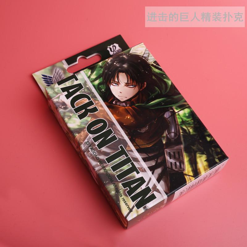 Anime Poker Karten Spielzeug SAO Fairy Tail Jujutsu Kaise Dämon Slayer Danganronpa Brettspiel Karten Hardcover Poker Spielzeug Geschenk Attack on Titan