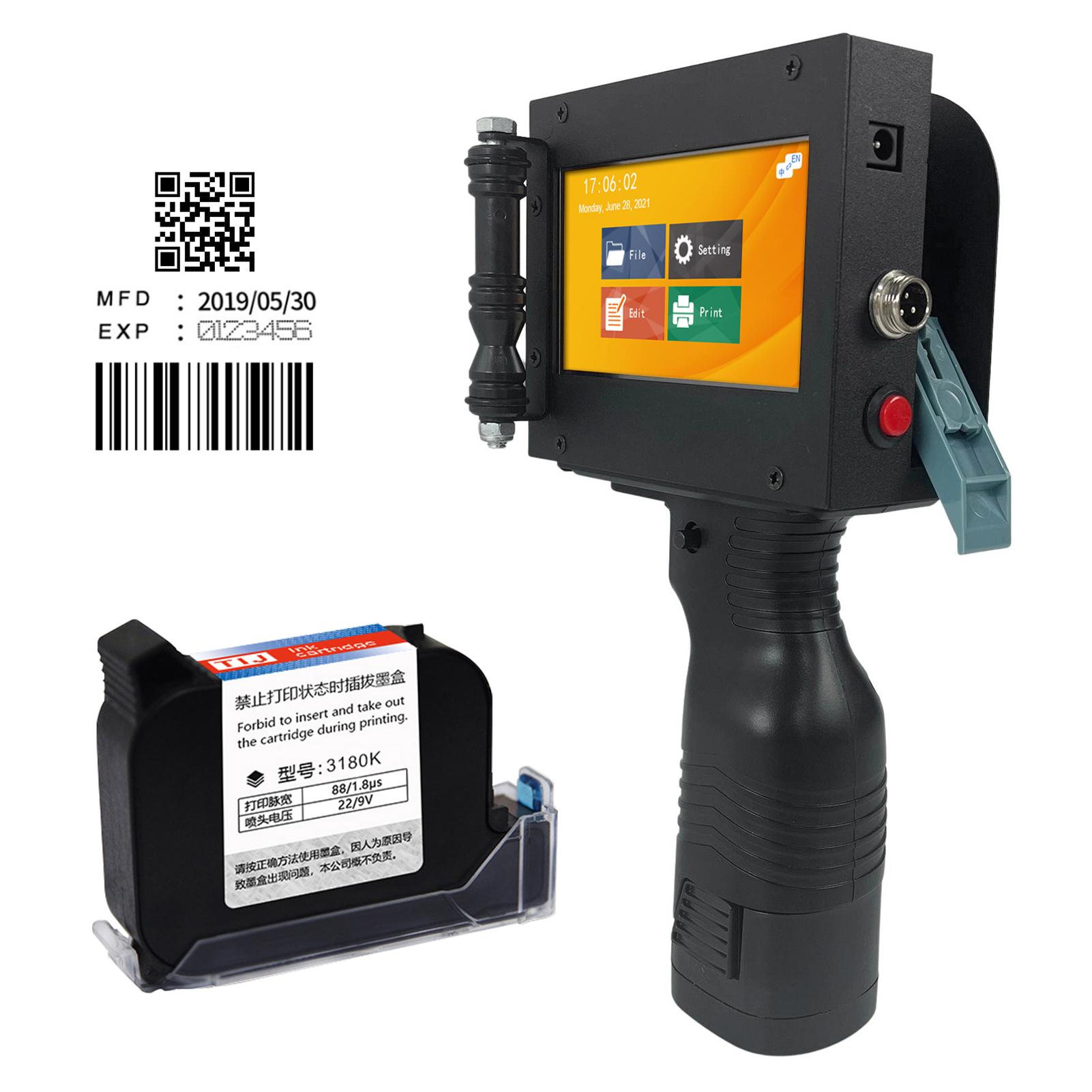 Handdrucker, tragbarer Tintenstrahldrucker, hochauflösender Tintenstrahl-Codedrucker mit 4,3-Zoll-LED AU Plug