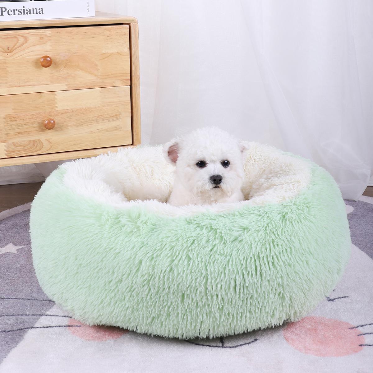 Plüsch Hundebett für kleinen Hund Kissen Zubehör Hunde Betten Welpen Zubehör Waschbar Haustier Groß Korb Zubehör Mittel Katzen 40cm